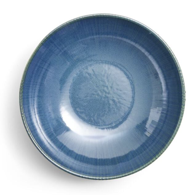 Assiette creuse Amaury fa&iuml;ence bleue &Oslash;21cm