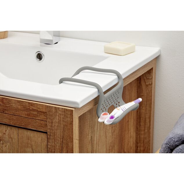 Égouttoir pour évier à suspendre caoutchouc gris 11x26,5cm