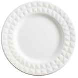 Assiette carton x8 canne &agrave; sucre bagasse contour fa&ccedil;on diamant blanc &Oslash;18cm