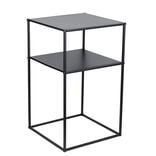 Bout de canap&eacute; carr&eacute; m&eacute;tal noir Houston 35x35xH59cm