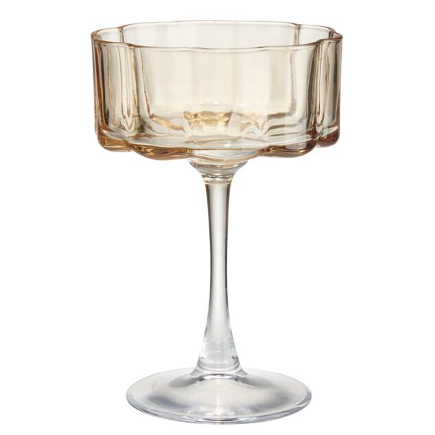 Verre &agrave; cocktail 38cl automne en verre transparent d&eacute;cor orange &Oslash;11,5xH17cm