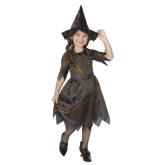 D&eacute;guisement enfant sorci&egrave;re Halloween noir orange 7 &agrave; 10 ans