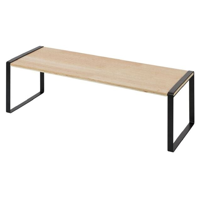 &Eacute;tag&egrave;re en bois et m&eacute;tal noir 50x15xH18cm