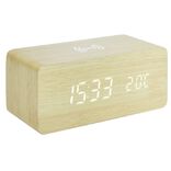 Réveil rectangulaire bois naturel