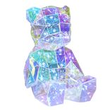 Décoration lumineuse à poser ourson holographique 60LED iridescent H19cm
