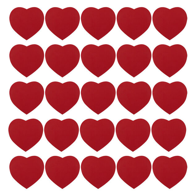 Coeur adhésif rouge x25