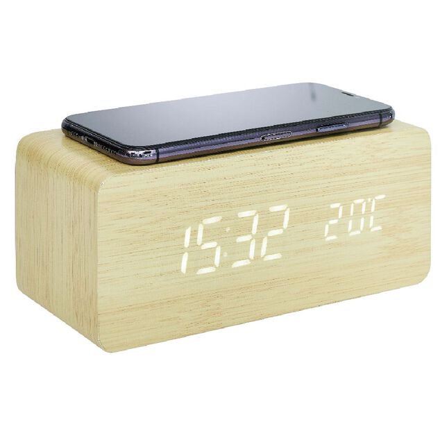 R&eacute;veil rectangulaire bois naturel