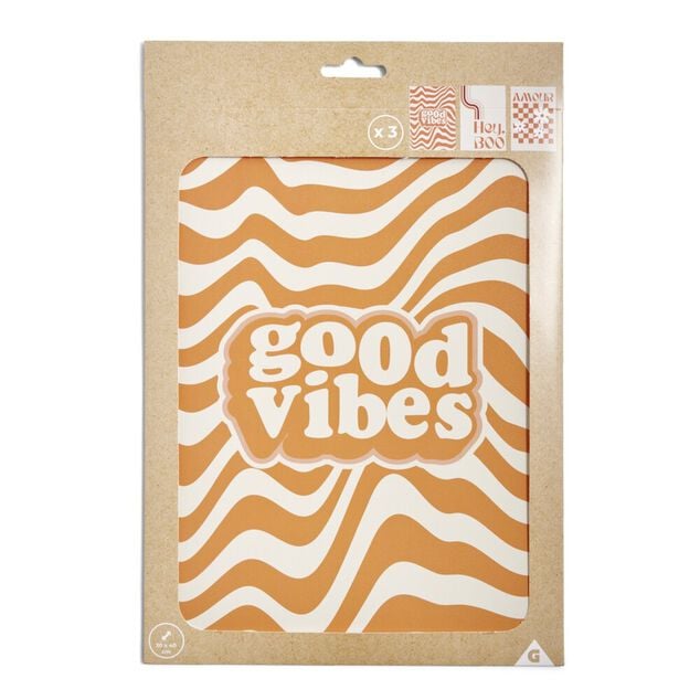 Affiche papier orange et blanc 30x40cm