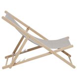 Chilienne Wood h&ecirc;tre et tissu coton beige uni 96x56xH96cm