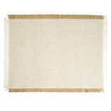 Set de table rectangulaire tissu beige et marron à frange