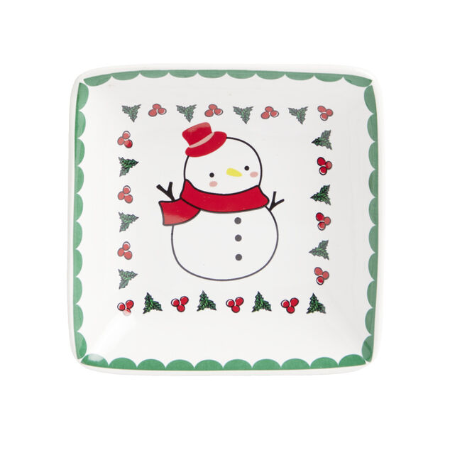 Coupelle No&euml;l carr&eacute;e en c&eacute;ramique (4 mod&egrave;les)