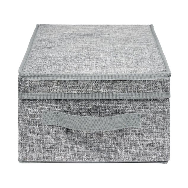 Bo&icirc;te de rangement tissu tiss&eacute; avec couvercle 37x25xH16cm (2 mod&egrave;les)