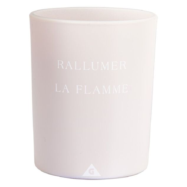 Bougie dans verre inscription Rallumer la flamme senteur passion 40H