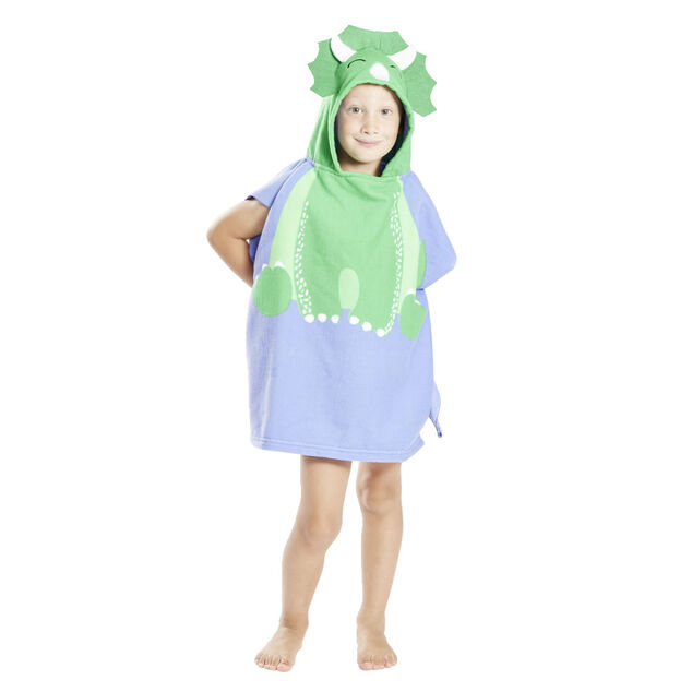 Poncho de plage enfant dinosaure TU 55x110cm