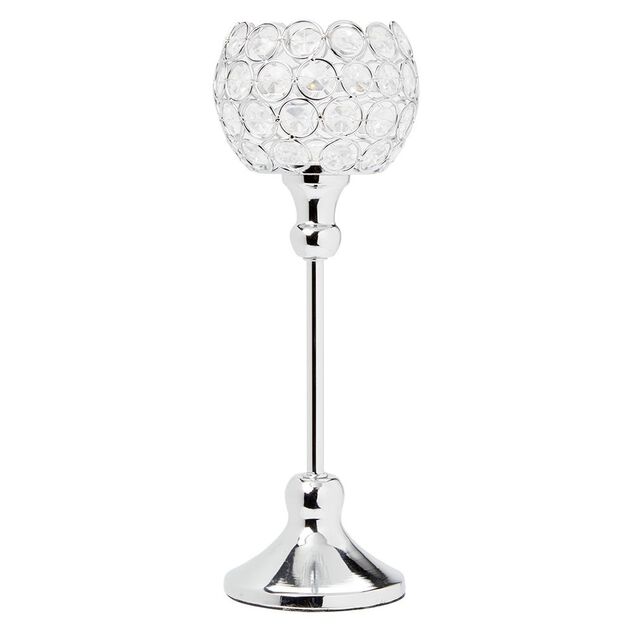 Photophore en m&eacute;tal argent&eacute;