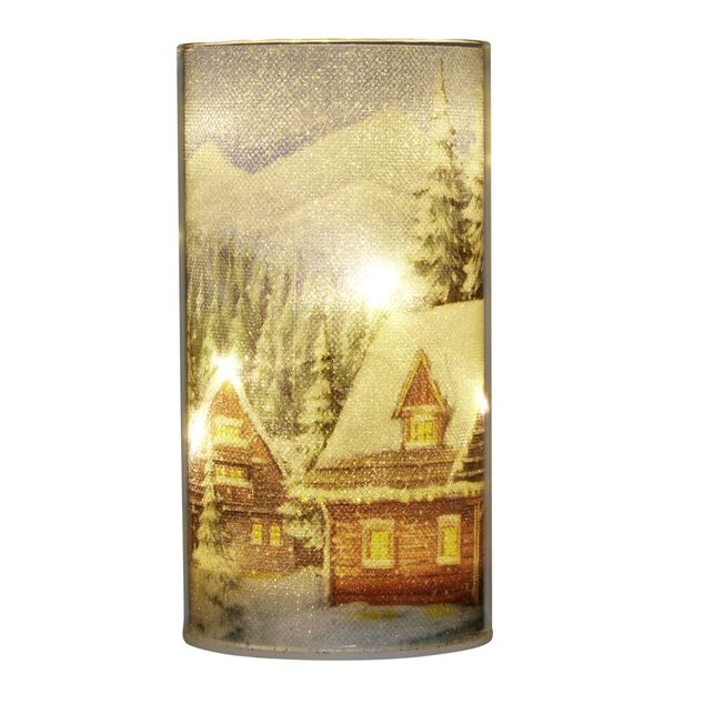 Bougie LED d&eacute;cor No&euml;l traditionnel &Oslash;8xH15cm (2 mod&egrave;les)