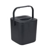 Bac &agrave; compost format cuisine 3L avec panier et poign&eacute;e plastique noir 19x18xH18cm