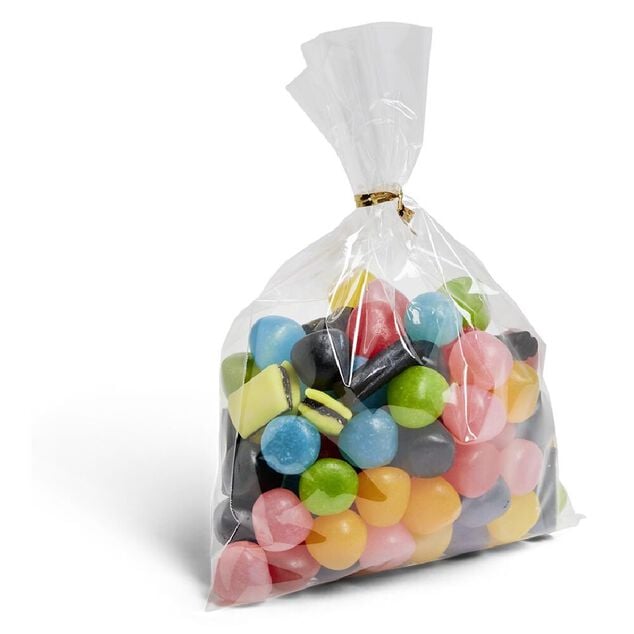 Sac &agrave; bonbons pochette transparente x20 avec lien