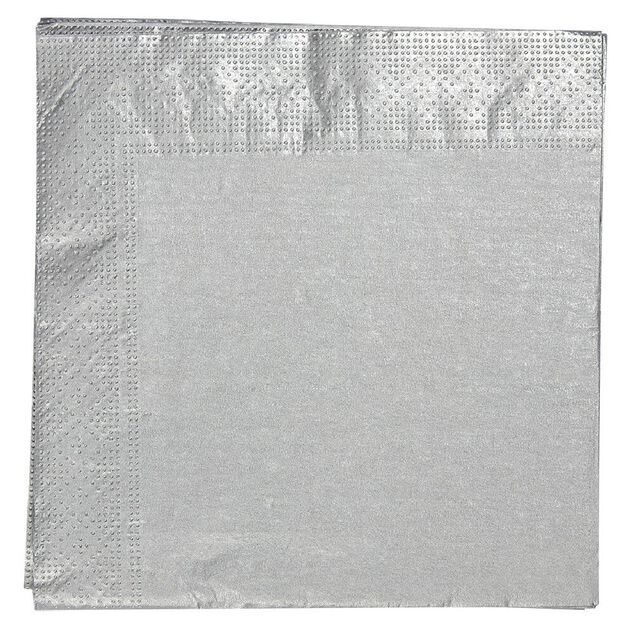 Serviette en papier argent&eacute; x 40