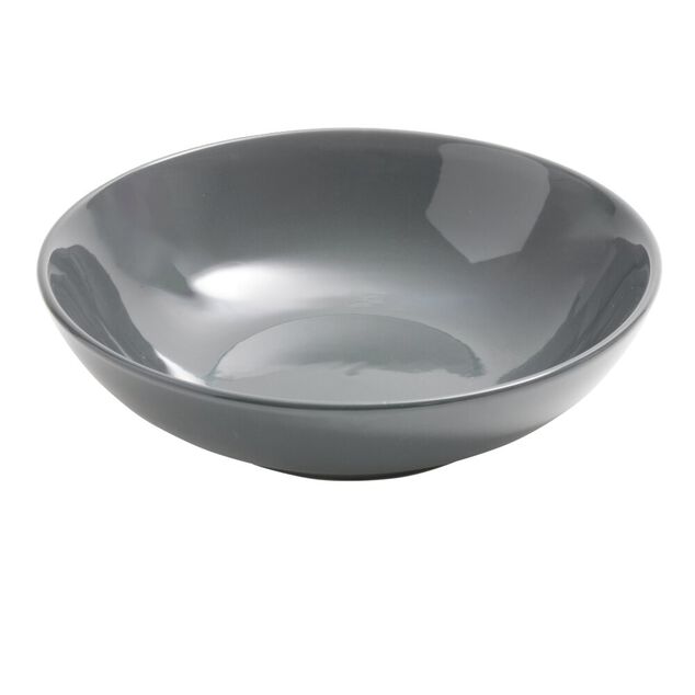Assiette &agrave; soupe Madrid gr&egrave;s gris &Oslash;20cm