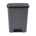 Poubelle &agrave; p&eacute;dale plastique gris 50L