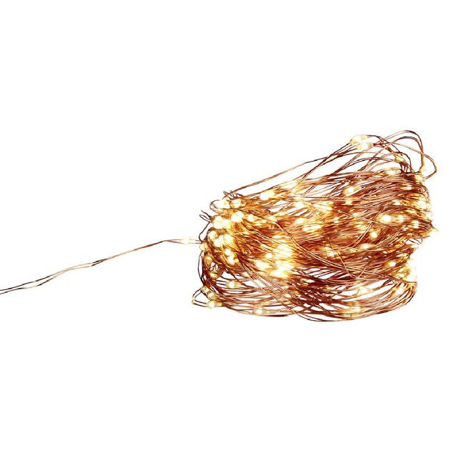 Guirlande électrique cuivre 200 microLED 20m d'éclairage blanc chaud