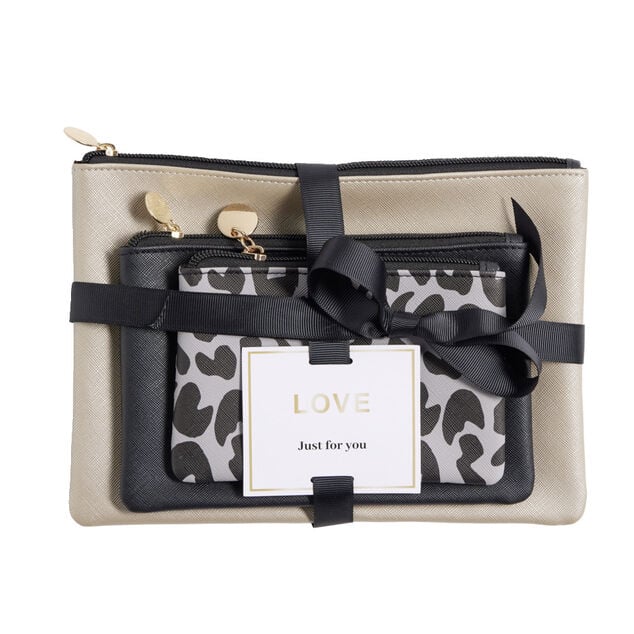 Ensemble de 3 pochettes plates assorties - 2 mod&egrave;les