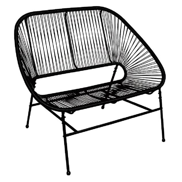 Banc 2 places Urban filaire noir 114x82xH94cm