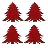 Porte-couverts en feutrine rouge x4