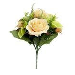 Bouquet fleurs artificielles rose/lys 8 tiges H34cm