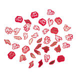 D&eacute;coration de table en papier forme feuillage No&euml;l rouge 100 pi&egrave;ces