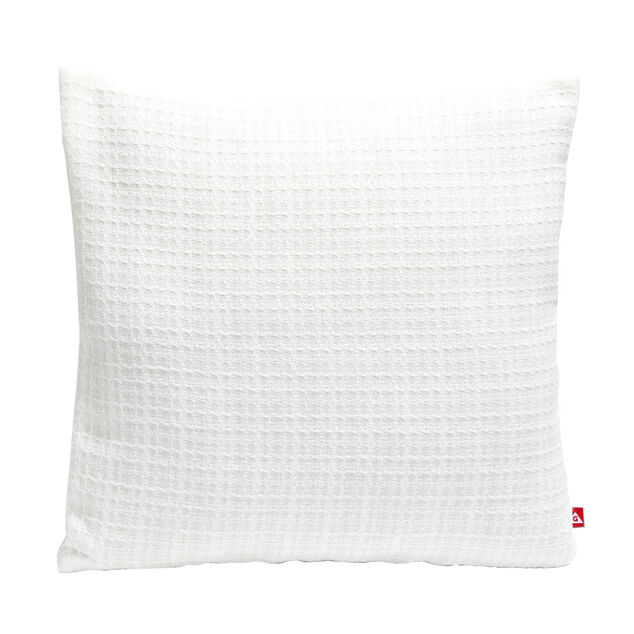 Housse de coussin carr&eacute;e nid d'abeille 40x40cm - 2 mod&egrave;les blanc ou gris