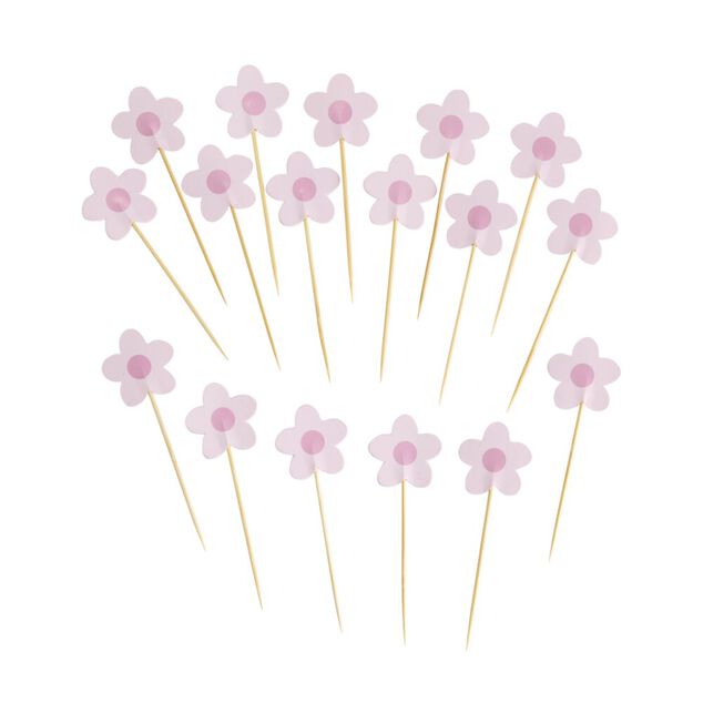 Pique ap&eacute;ritif x20 fleur papier tige bambou L10cm (2 mod&egrave;les)