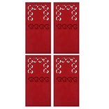 Porte-couverts en feutrine rouge x4
