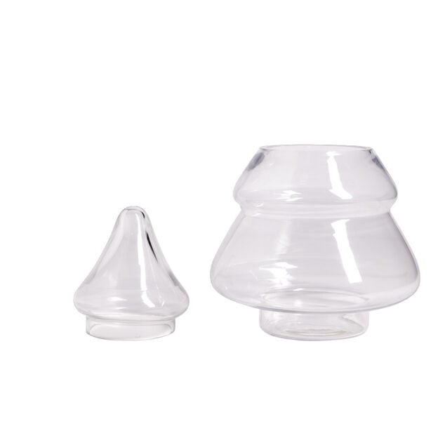 Bonbonni&egrave;re en verre forme sapin &Oslash;19,5xH28cm