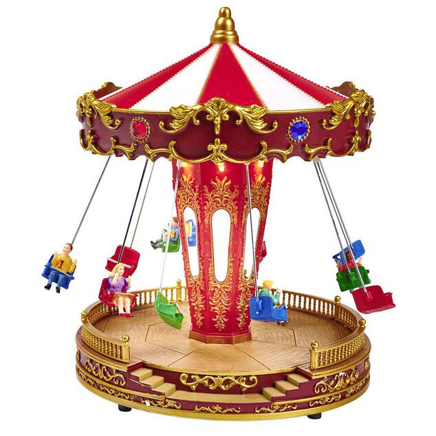 Carrousel de f&ecirc;te foraine anim&eacute; lumineux et musical Village de No&euml;l