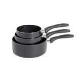 Lot de 3 casseroles tous feux sauf induction aluminium noir Ø14/16/20cm