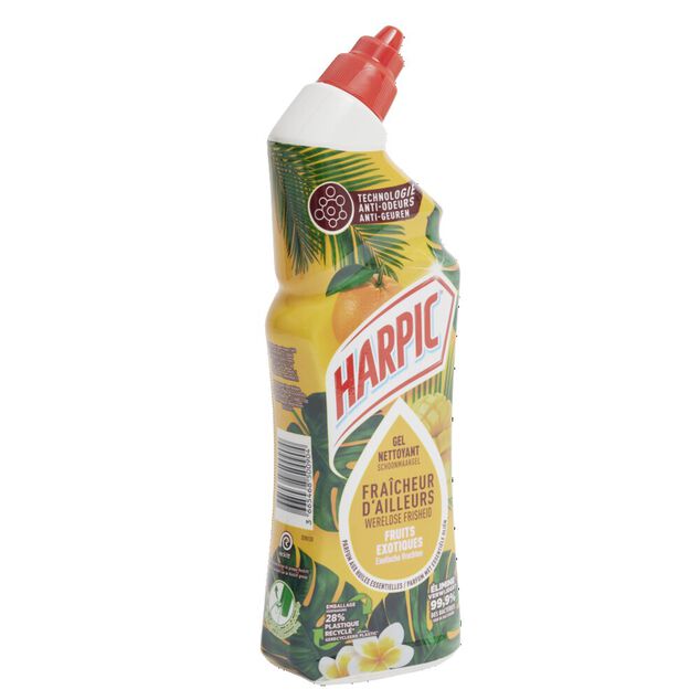 Nettoyant gel WC Harpic fraîcheur d'ailleurs fruits exotiques de bambou 750ml