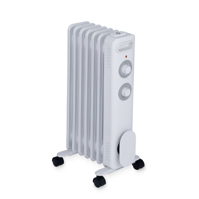 Radiateur bain d'huile à roulettes blanc 1500W Homday 3 niveaux de chaleur