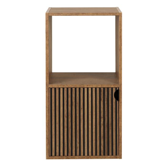 &Eacute;tag&egrave;re Adam 2 cases dont 1 porte bois marron 30x29,5xH60,5cm