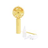 Ventilateur à main brumisateur USB 3 vitesses jaune