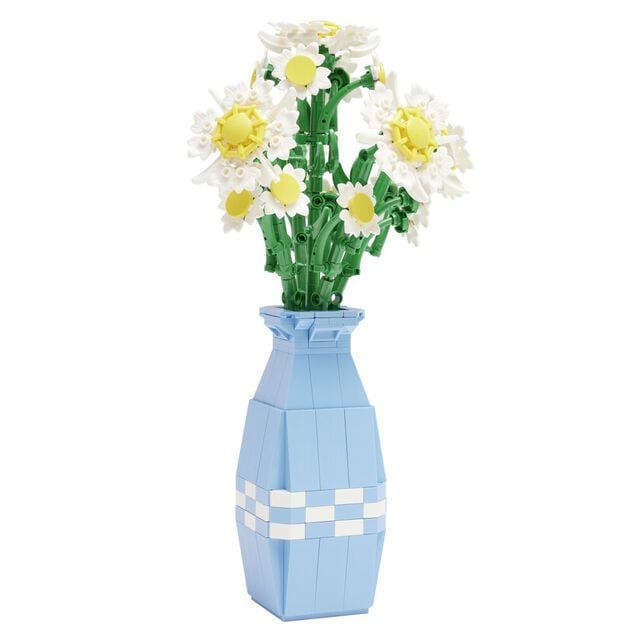 Pot avec fleurs en bloc de construction - 3 mod&egrave;les