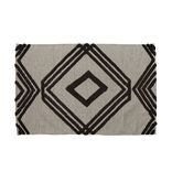 Tapis rectangulaire en jute motif tuft&eacute; gris noir 120x170 cm