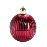 Bougie dans verre forme boule de Noël Ø8xH10,5cm (4 modèles)