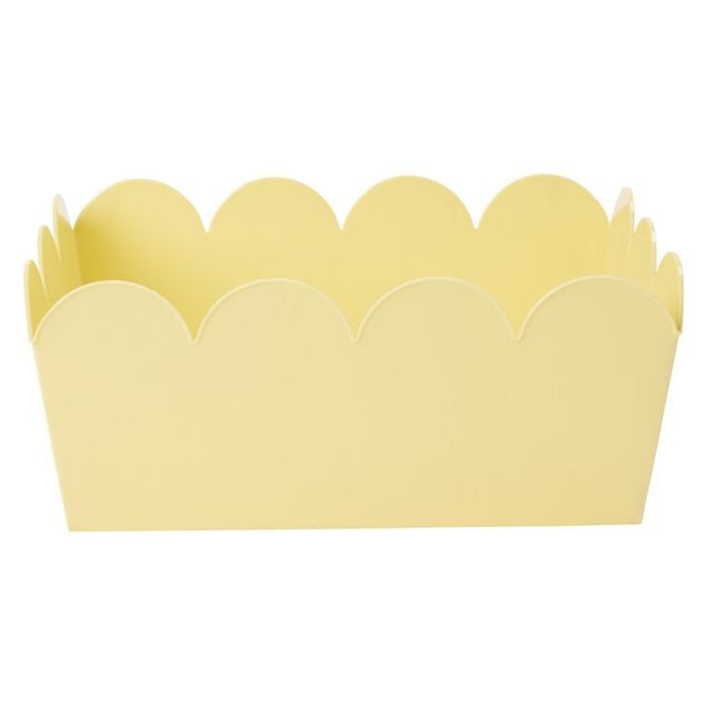 Pani&egrave;re rebord ondul&eacute; plastique color&eacute; pastel 34,5x25,5xH14,5cm (3 mod&egrave;les)