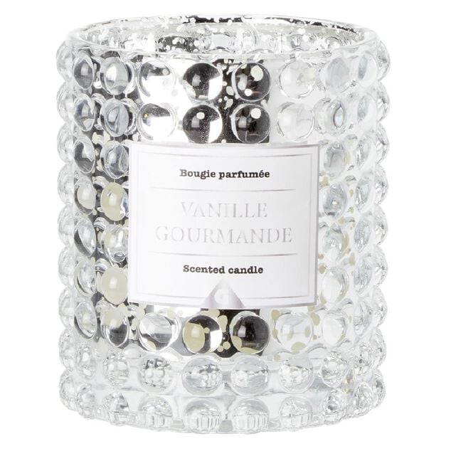 Bougie dans verre design relief senteur vanille gourmande