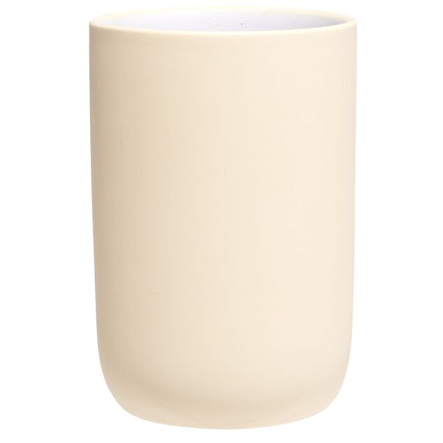 Gobelet c&eacute;ramique rose int&eacute;rieur blanc &Oslash;6,8xH10cm