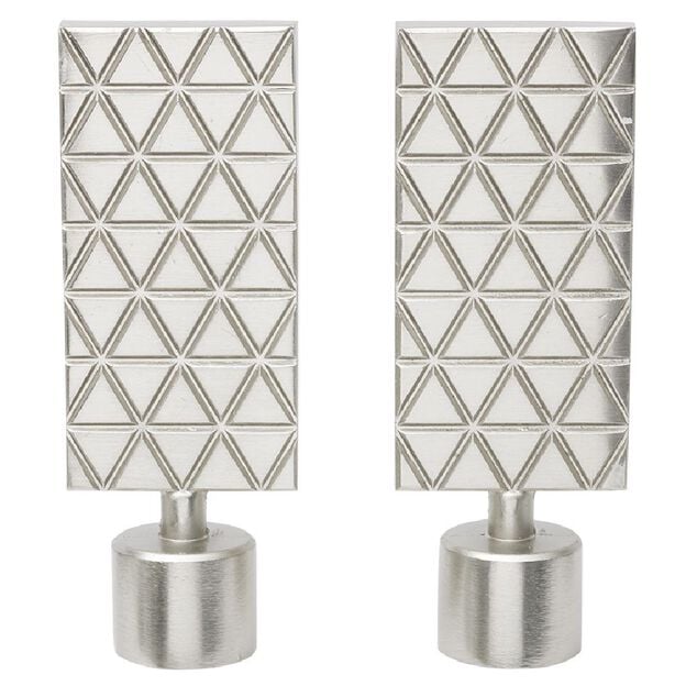 Embout tringle &agrave; rideau &Oslash;20mm gravure g&eacute;om&eacute;trique aluminium bross&eacute; x2