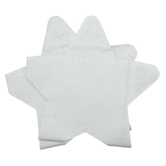 Serviette en papier étoile argentée x10