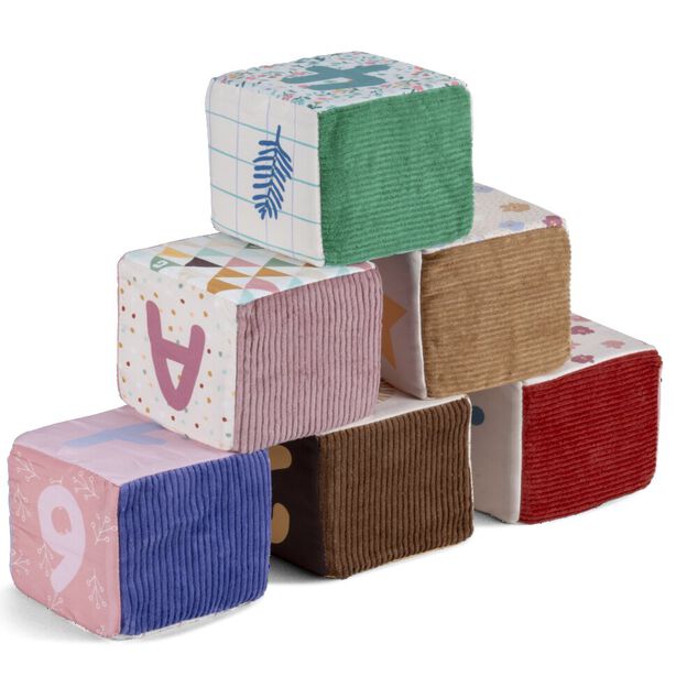 Lot de 6 cubes d'éveil en tissu